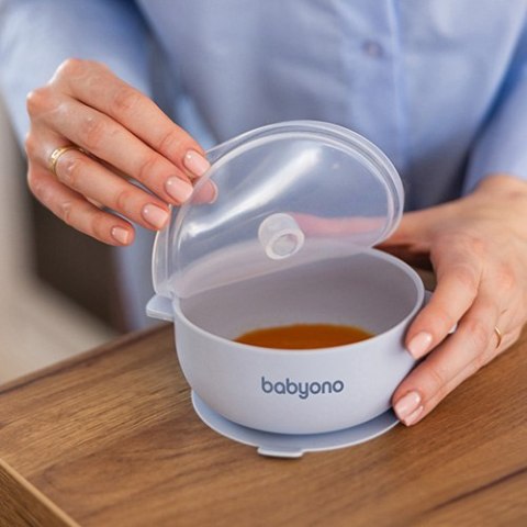 1662/01 MISECZKA Z PRZYSSAWKĄ I PRZYKRYWKĄ SILIKONOWA NIEBIESKA