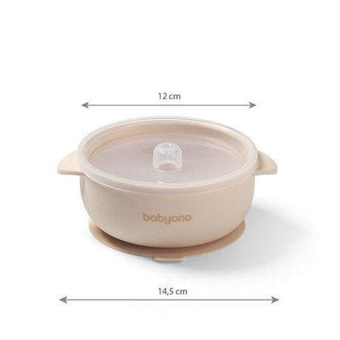 1662/03 MISECZKA Z PRZYSSAWKA I PRZYKRYWKĄ SILIKONOWA BEŻOWY