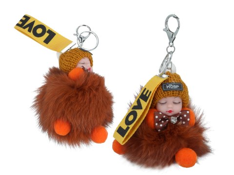 Breloczek do kluczy - Niemowlak, żółty pompon