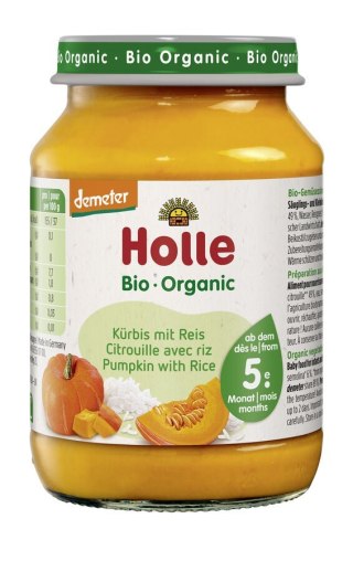 DYNIA - RYŻ BEZ DODATKU CUKRÓW BEZGLUTENOWE OD 5 MIESIĄCA DEMETER BIO 190 g (SŁOIK) - HOLLE