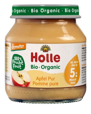 JABŁKO BEZ DODATKU CUKRÓW BEZGLUTENOWE OD 5 MIESIĄCA DEMETER BIO 125 g (SŁOIK) - HOLLE