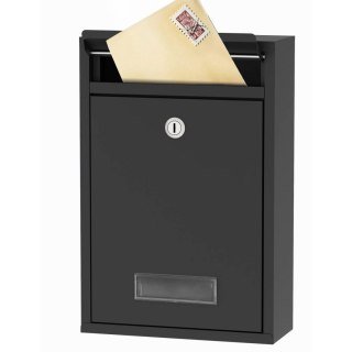 Skrzynka pocztowa na listy gazety ulotki pocztę na kluczyk okienko czarna