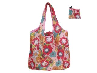 Torba na ramię, składana - kwiaty