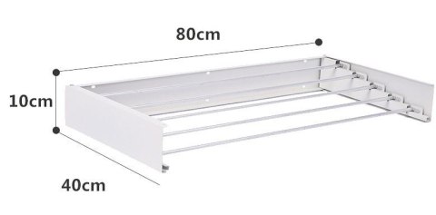 Suszarka na pranie Ścienna Składana METALOWA 80cm Wisząca Rozkładana mocna