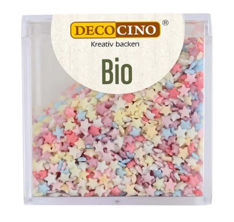 POSYPKA CUKROWA KOLOROWE GWIAZDKI BIO 50 g - DECOCINO (PRODUKT SEZONOWY)