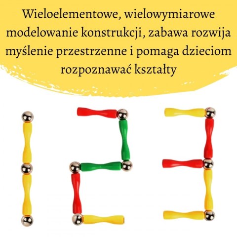 WOOPIE Klocki Magnetyczne Konstrukcyjne 3D 128 el. XXL