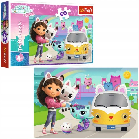 Puzzle Gabby i kocie przygody, Koci Domek Gabi 60 elementów Trefl 17415