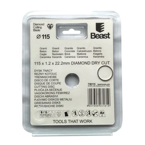 TARCZA TNĄCA DIAMENTOWA DO KAMIENIA 115 mm