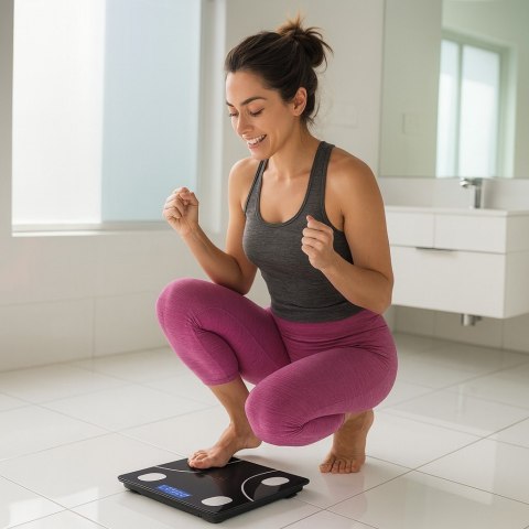 Waga łazienkowa analityczna inteligentna smart aplikacja do 180 kg