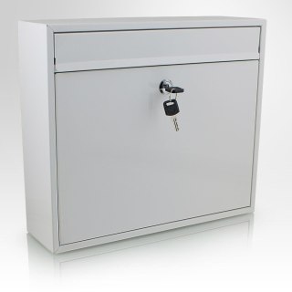 Biała Skrzynka pocztowa na listy połyskowa wrzutnia na gazety ulotki poczte