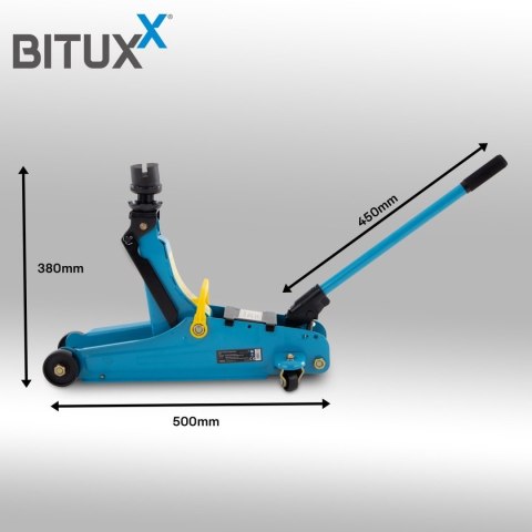 Hydrauliczny podnośnik samochodowy typu "żaba" (warsztatowy), 2,5 tony, Bituxx
