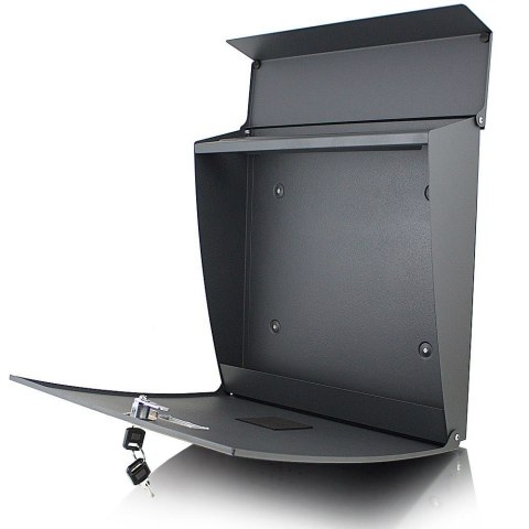 Kompaktowa Skrzynka grafitowa na listy z otworami półokrągła mini