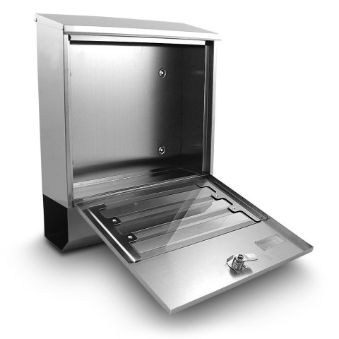 NAŚCIENNA SKRZYNKA POCZTOWA NA LISTY ZE STALI NIERDZEWNEJ NOWOCZESNA