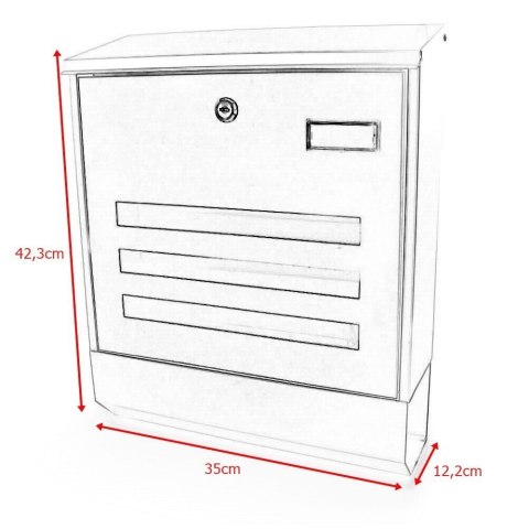 NAŚCIENNA SKRZYNKA POCZTOWA NA LISTY ZE STALI NIERDZEWNEJ NOWOCZESNA