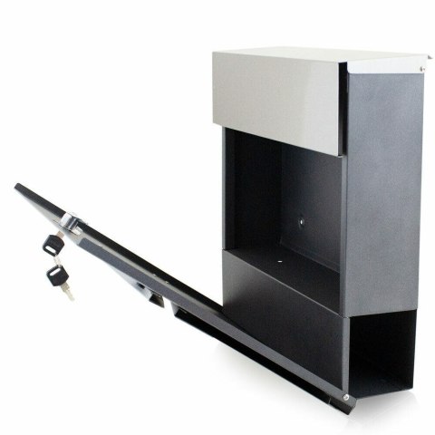 Naścienna Skrzynka pocztowa ze stali inox z dodatkową tubą na gazety