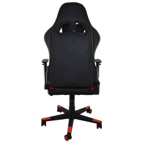 Obrotowy Fotel biurowy/gamingowy do komputera czarno-czerwony ze skóry