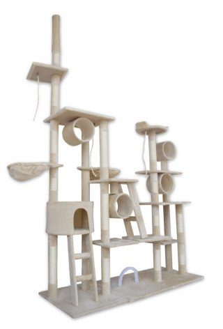 Olbrzymi drapak dla kota Plac Zabaw drzewko z legowiskiem XXL 250 cm wysoki