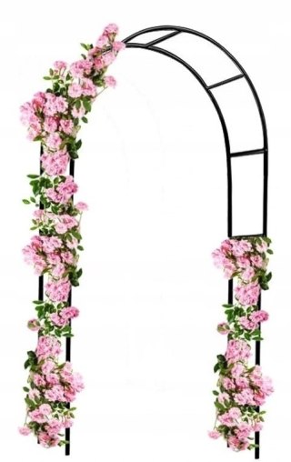 Pergola ogrodowa na róże pnącza czarna Metalowa Łuk do kwiatów Pnącz