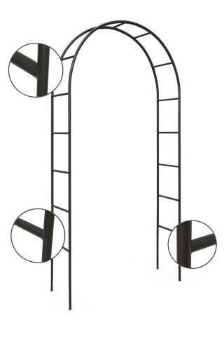 Pergola ogrodowa na róże pnącza czarna Metalowa Łuk do kwiatów Pnącz