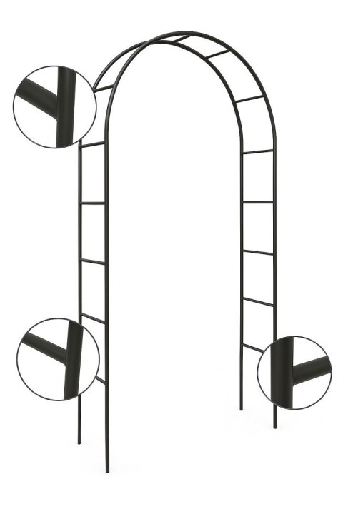 Pergola ogrodowa na róże pnącza czarna Metalowa Łuk do kwiatów Pnącz