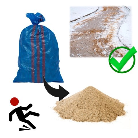 Piasek antyposlizgowy na ulice i chodniki 25kg ekologiczna alternatywa dla soli drogowej
