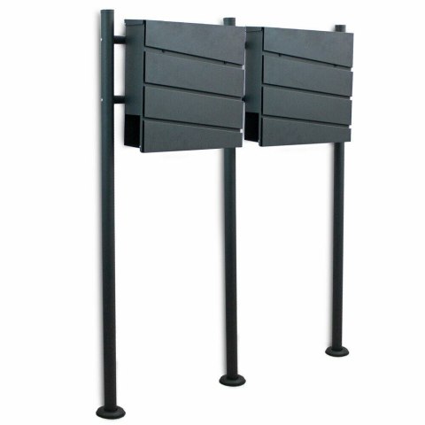 Podwójna Skrzynka na Listy Grafitowa 120 cm Bituxx malowana Proszkowo Gazetnik