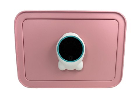 Różowy sejf biurowy domowy na kod i klucz elektroniczny skarbonka