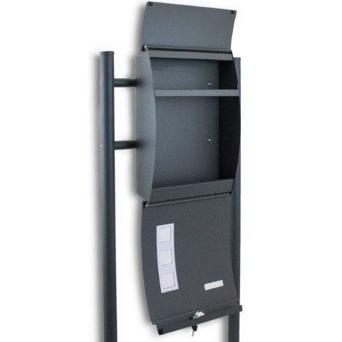 Skrzynka Pocztowa na listy z gazetnikiem Grafitowa wolnostojąca