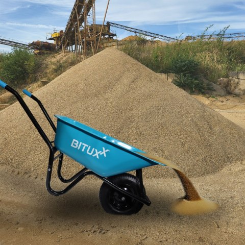 Taczka Ogrodowa Solidna taczka 100L jednokołowa niebieska Mocna 250kg