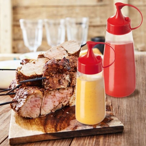 Butelka z dozownikiem i zatyczką / dyspenser pojemnik do sosów 525 ml