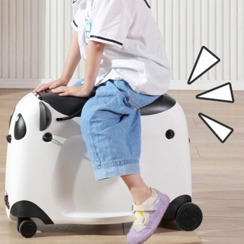 Walizka dziecięca z siedziskiem | Jeździk na kółkach do samolotu morelowa