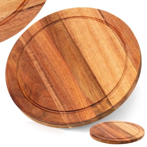 Deska do Krojenia i Serwowania Serów Wędlin Okrągła Drewniana ORION 25 cm