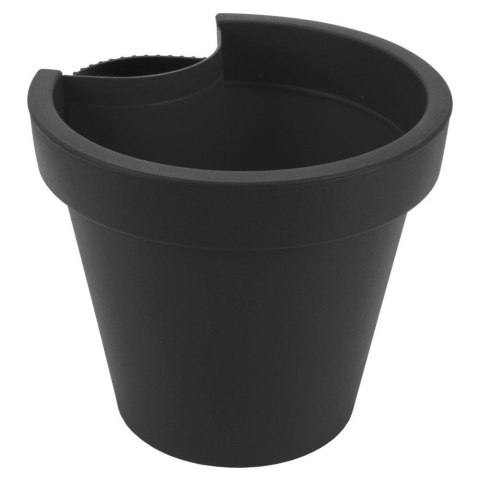 Doniczka rynnowa donica wisząca na rynnę zewnętrzna ogrodowa czarna 24 cm