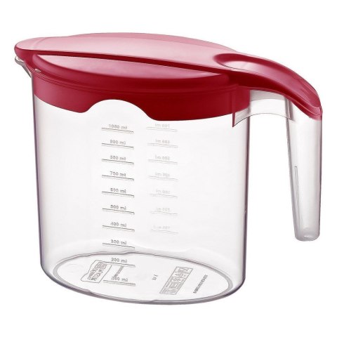 Dzbanek do napojów z uchwytem miarką plastikowy z pokrywką zamykany 1 l