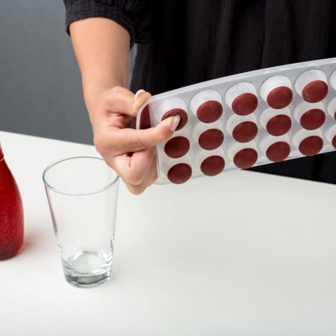 Foremka forma do 21 kostek lodu z silikonowym dnem łatwe wyciąganie