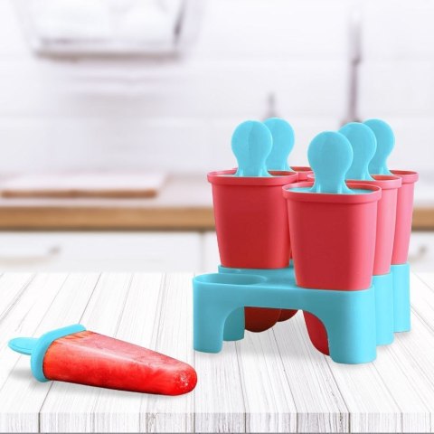 Foremka forma do lodów na patyku lody 6 sztuk stojak