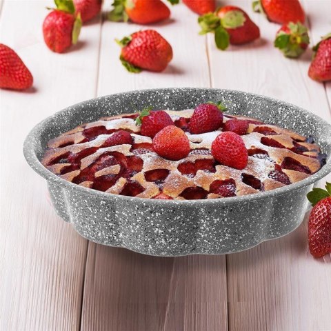 Forma do pieczenie blacha do ciasta pizzy zapiekania okrągła granitowa GRANDE 28,5 cm