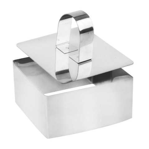 Forma stalowa pierścień tłok obręcz do formowania potraw dań ciasta kwadrat 8x8x4 cm
