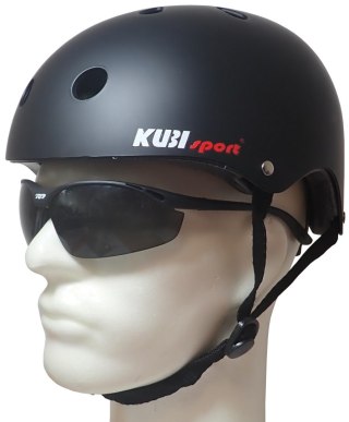 Kask na Rolki Deskorolkę Hulajnogę Młodzieżowy Czarny KUBISPORT Rozmiar L