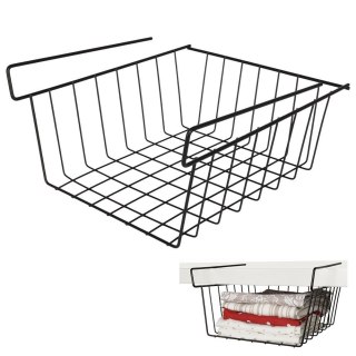 Kosz koszyk podwieszany pod półkę organizer czarny metalowy 27,5 cm