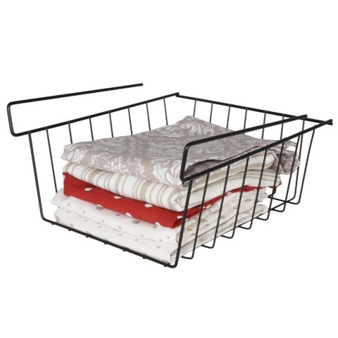 Kosz koszyk podwieszany pod półkę organizer czarny metalowy 27,5 cm
