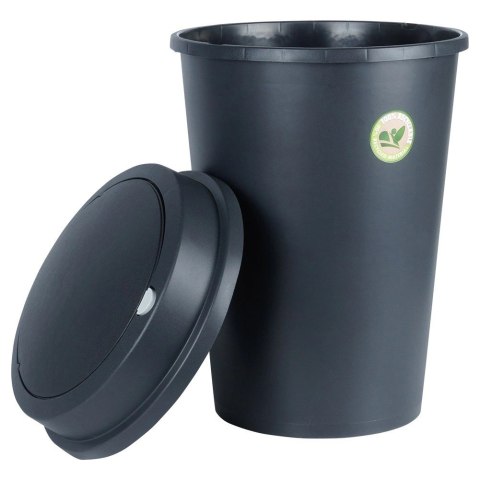 Kosz na śmieci plastikowy czarny 47 l