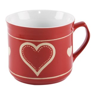 Kubek ceramiczny z uchem / garnuszek do podgrzewania serce 700 ml