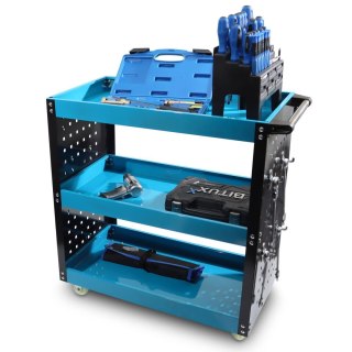 Wózek Warsztatowy z 3 półkami i ścianą perforowaną idealny dla majsterkowicza