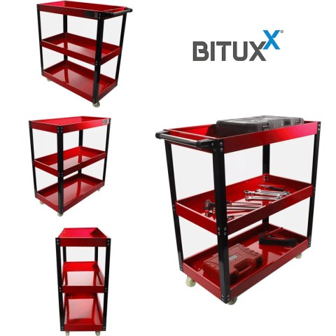 Wózek warsztatowy na narzędzia kolor czerwony na kółkach