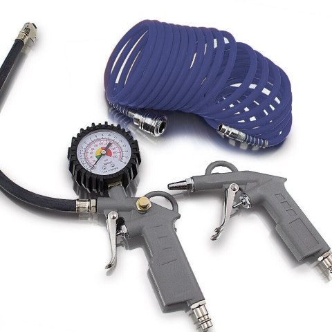 Zestaw Pneumatyczny Pistolet do przedmuchiwania Manometr 3elementy