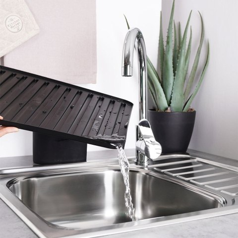 Mata do suszenia naczyń czarna 39,5x30,5 cm