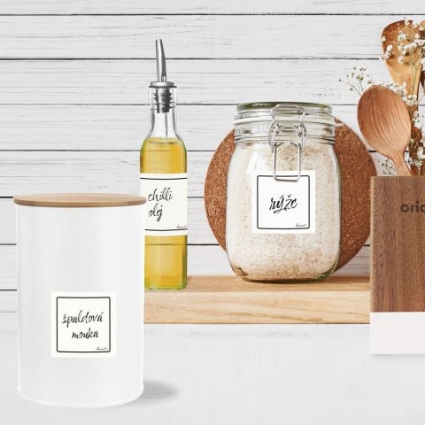 Naklejki na słoiki samoprzylepne białe 12 szt.