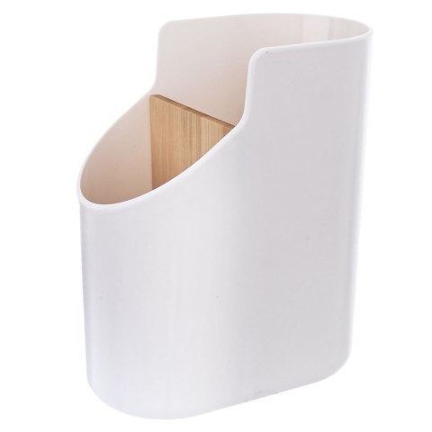 OCIEKACZ STOJAK NA SZTUĆCE BIAŁY BAMBUSOWY ORION