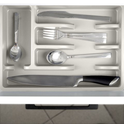 Organizer na sztućce przybory wkład do szuflady popielaty 5 przegródek 36x25,5x6 cm